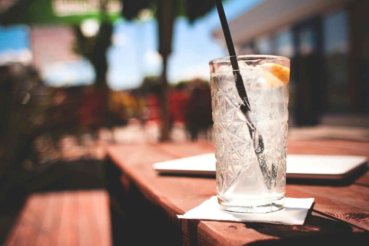 A summer drink on a pub garden table